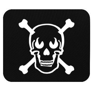 Discover Skull and crossbones design white Mouse Pads