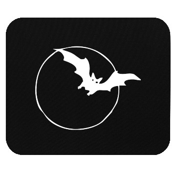 Discover Bat & Moon White Mouse Pads