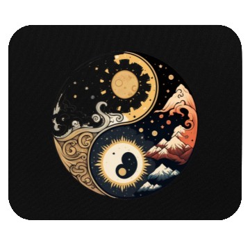 Discover Sun and moon yin yang Mouse Pads