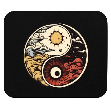 Discover Sun and moon yin yang Mouse Pads