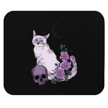Discover Gothic Cat and Roses Mouse Pads