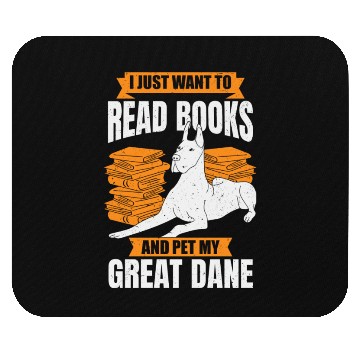 Discover Great Dane German Mastiff Dog Reading Lover Mouse Pads