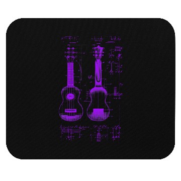 Discover Neon Purple Ukulele Da Vinci Blueprint Mouse Pads