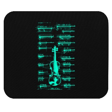 Discover Teal Neon Da Vinci violin blueprint Mouse Pads