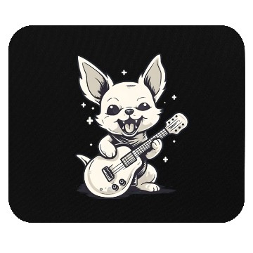 Discover A cute puppy with a guitar Mouse Pads