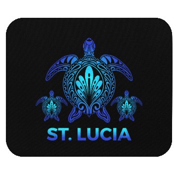 Discover Vintage St. Lucia Ocean Blue Sea Turtle Souvenirs Mouse Pads