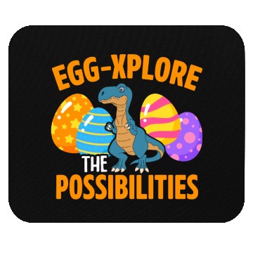Discover Easter T-rex Dinosaur Rabbit Easter Bunny Holiday Mouse Pads