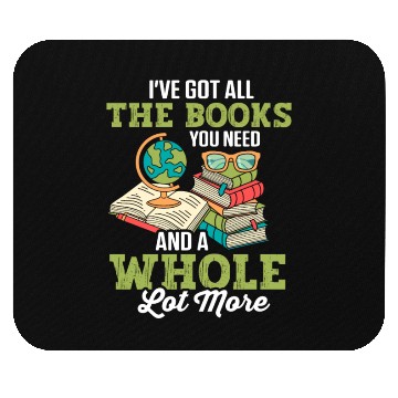 Discover Librarian Bookworm Book Nerd Reading Library Mouse Pads