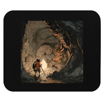 Discover Dragon sleeping in a cave Mouse Pads