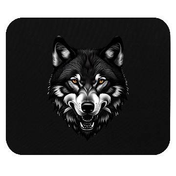 Discover Black Wolf Mouse Pads