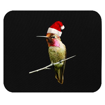 Discover Hummingbird Santa Cute Christmas Hat Design for Bi Mouse Pads