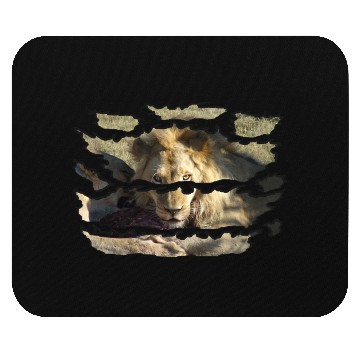 Discover Ripped Wildlife Lion Stare Mouse Pads
