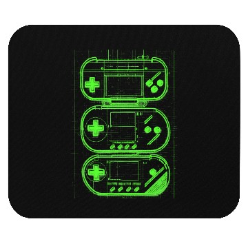 Discover Green Handheld Gaming Blueprint Mouse Pads