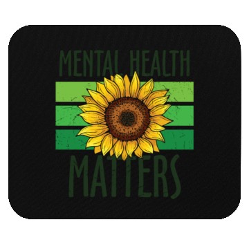 Discover Mental Health Matters Green Sunflower Mouse Pads