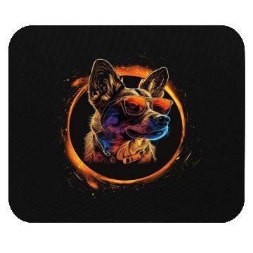 Discover German Shepherd-neon dog Mouse Pads