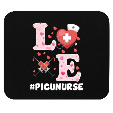 Discover Cute PICU Nurse Valentines Day Design Mouse Pads