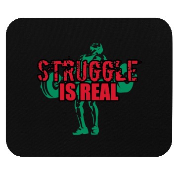 Discover Struggle Is Real - RED-ON-GREEN Mouse Pads