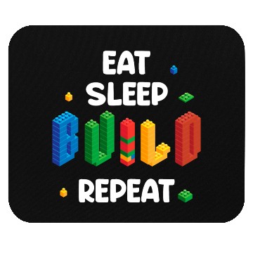 Discover Eat Sleep Build for Funny Blocks Master Builder Mouse Pads