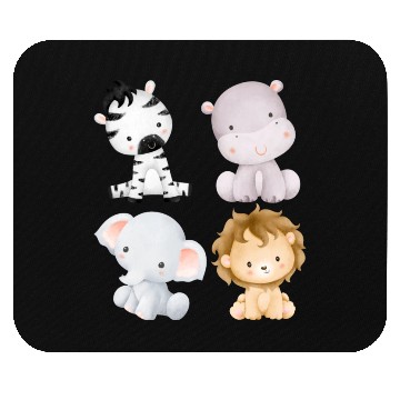 Discover Baby Zebra, Hippo, Elephant, Lion Mouse Pads
