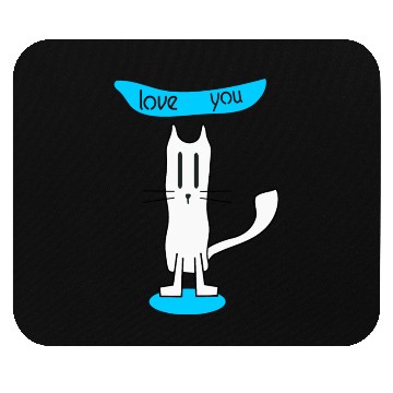 Discover love you I love cat Mouse Pads