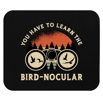 Discover Bird Watching The Bird Nocular Retro Bird Watcher Mouse Pads