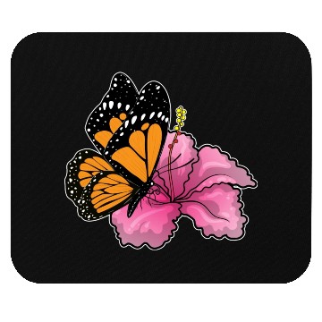 Discover Butterfly Hibiscus Flower Mouse Pads