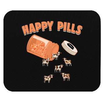 Discover Happy Pills Cow Funny Farm Animal Lovers Humor Mouse Pads