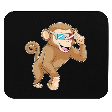Discover Monkey With Glasses Funny Animal Mouse Pads