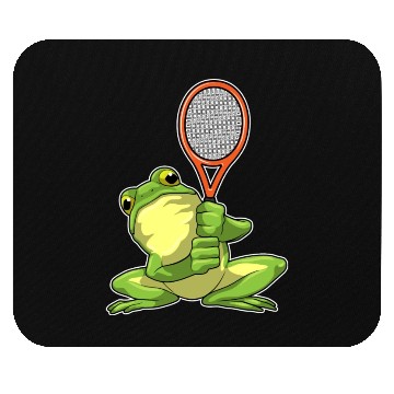 Discover Frog At Tennis With Tennis Racket Mouse Pads