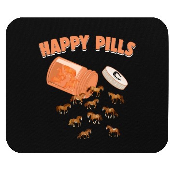 Discover Happy Pills Horse Funny Farm Animal Lovers Humor Mouse Pads