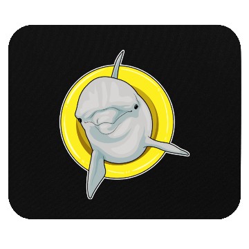 Discover Dolphin Swimming Lifebuoy Mouse Pads