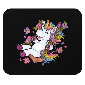 Discover Cute unicorn on swing Flowers Spring gift children Mouse Pads