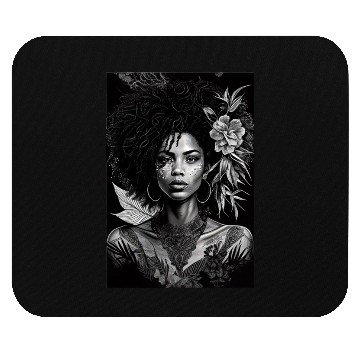 Discover Black-and-White Afrocentric Art Mouse Pads