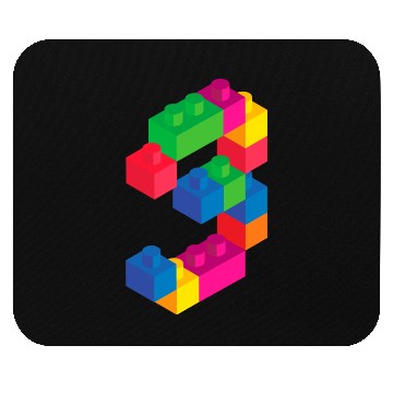 Discover Cute Block Building 3rd Birthday Gift 3 Year Old Mouse Pads