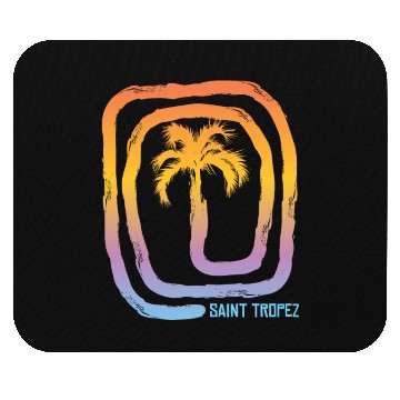 Discover Cool Saint Tropez Palm Tree Souvenir Vacation Mouse Pads