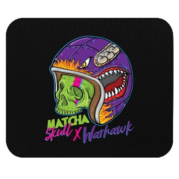 Discover Green Skull Shark Helmet Mouse Pads