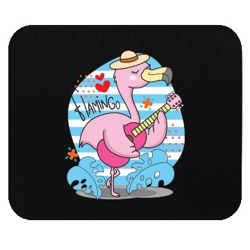 Discover Flamingo Playing Guitar Mouse Pads