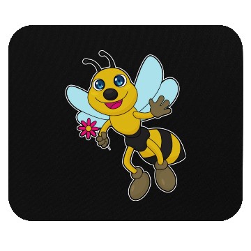 Discover Bee With Flower Mouse Pads
