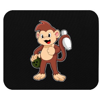 Discover Monkey At Bowling With Bowling Ball Mouse Pads