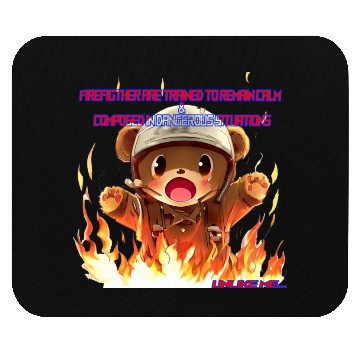Discover Stay Calm FireFighter Bear Mouse Pads