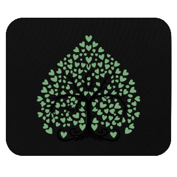 Discover Tree of Life with Hearts Two Color Vector Mouse Pads