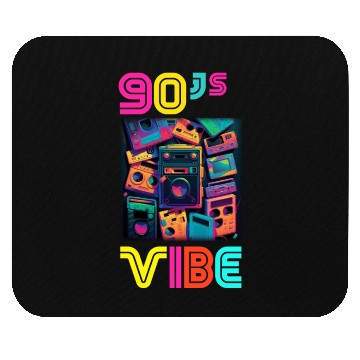 Discover 90s Vibe - I Love The 90s - Retro 90s Neon Mouse Pads