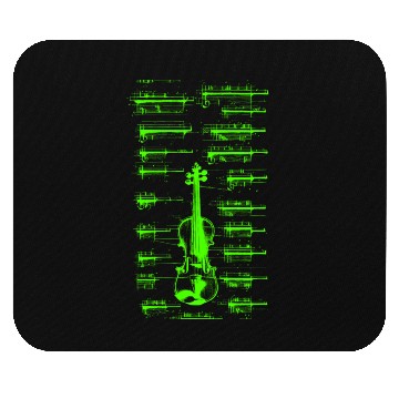 Discover Green Da Vinci Violin Instrument Blueprint Mouse Pads