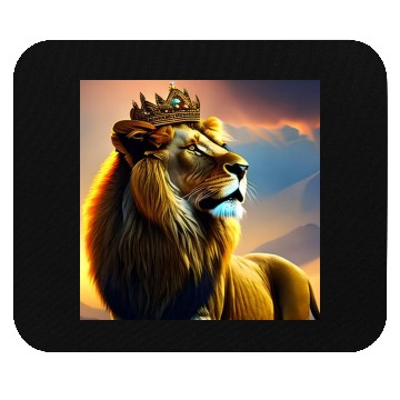 Discover Majestic Lion with Crown Mouse Pads