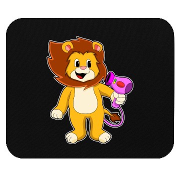 Discover Lion With Hair Dryer Mouse Pads