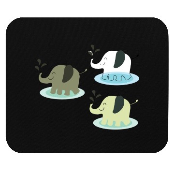 Discover Three elephants spraying water Mouse Pads