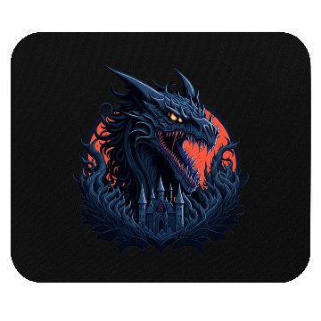 Discover The dragon behind the castle Mouse Pads