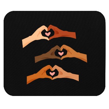 Discover Watercolor Multi Hands Making Hearts Mouse Pads