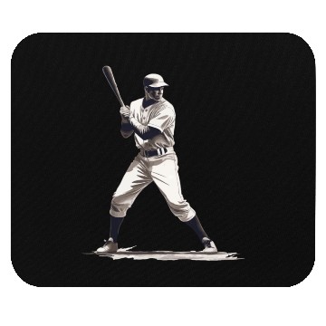 Discover Baseball Player With Baseball Bat Mouse Pads