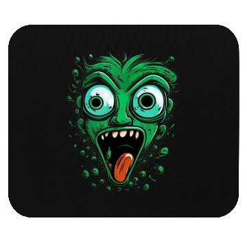 Discover Funny Green Crazy Face Eyes Game Gaming Mouse Pads